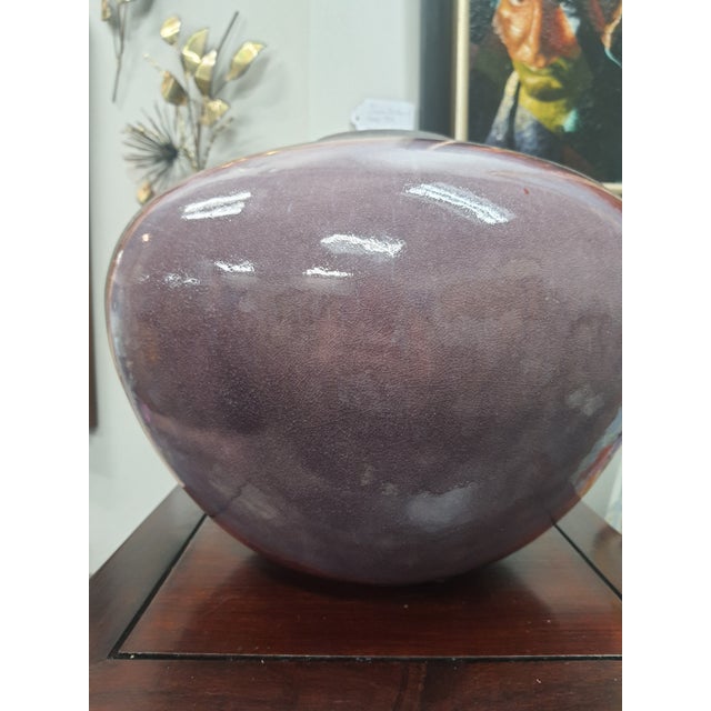 Asian Vintage Tony Evans Raku Pottery Vase For Sale - Image 3 of 6