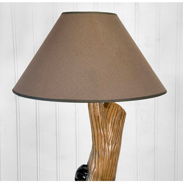Brown Mid-Century Panther Climbing Tree Floor Lamp For Sale - Image 8 of 10