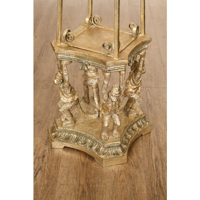 Figural Monkey Form Gilt Metal Obelisk Étagère For Sale - Image 11 of 18