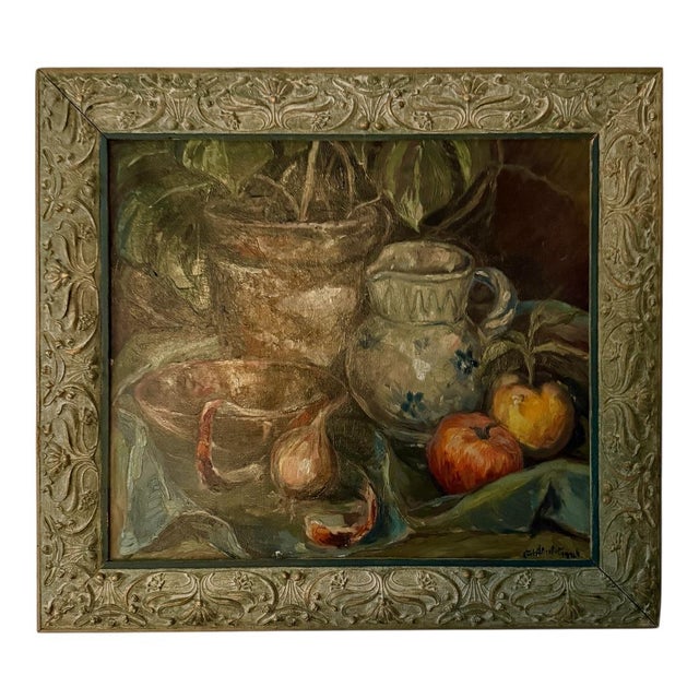 Brown Kurt Schaefer, Still Life, Oil on Canvas, 1942, Framed For Sale - Image 8 of 8