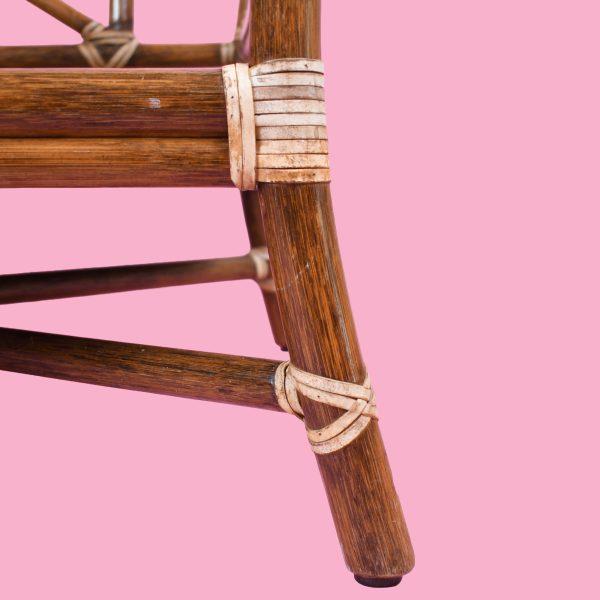 An oversized lounge chair by McGuire with the maker's celebrated target back, the circular medallion motif that has become...