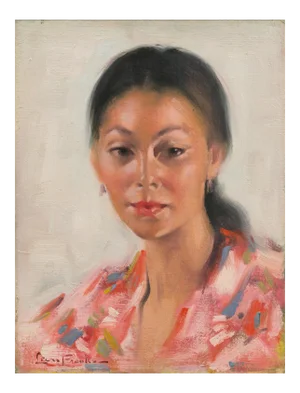 'Portrait of a Young Woman' by Leon Franks, Grande Chaumiere in Paris, Chouinard Art Institute, Los Angeles Art Center