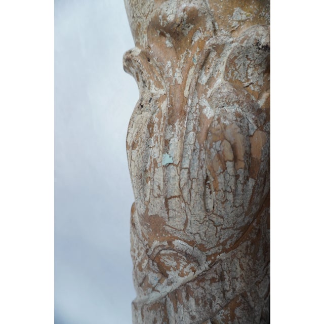 Wood French Carved Mirror With Crackle Finish From Mla For Sale - Image 7 of 9