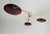 Italian flush mount with three amethyst Murano glass shades tiered at different heights, hand blown with bubbles inside...