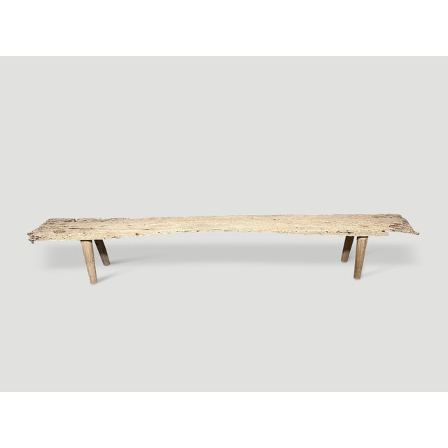 Andrianna Shamaris Antique Teak Wood Long Bench For Sale - Image 4 of 6