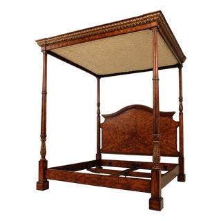 Theodore Alexander Althorp Collection Mahogany King Size Canopy Bed For Sale