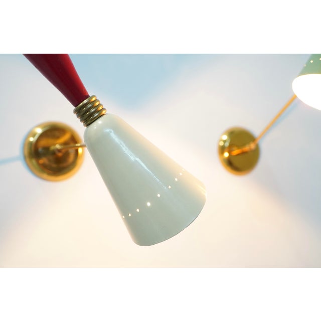 Vintage Italian Diabolo Wall Lamps, 1950s, Set of 2 For Sale - Image 11 of 12