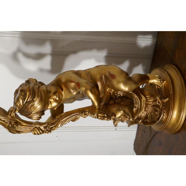 Sculpture Materials Gilt Table Lamp in the Form of a Cherub, 1970s For Sale - Image 7 of 9