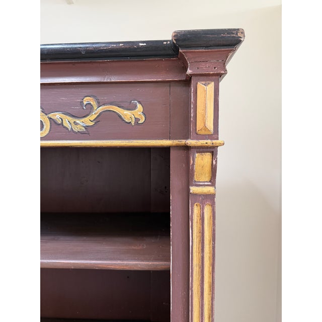 Brown Mid 20th Century Directoire/Neoclassical Style Bookcase For Sale - Image 8 of 14