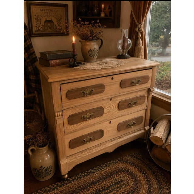 Late 19th Century 1870-1880 Primitive Eastlake Chest of Drawers Natural Oak For Sale - Image 5 of 16