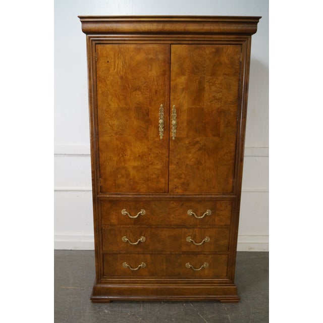 Henredon Charles X Burl Wood Armoire | Chairish