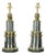 1920s French Gagneau Paris Steel and Brass Table Lamps with Waterleaves - Pair For Sale