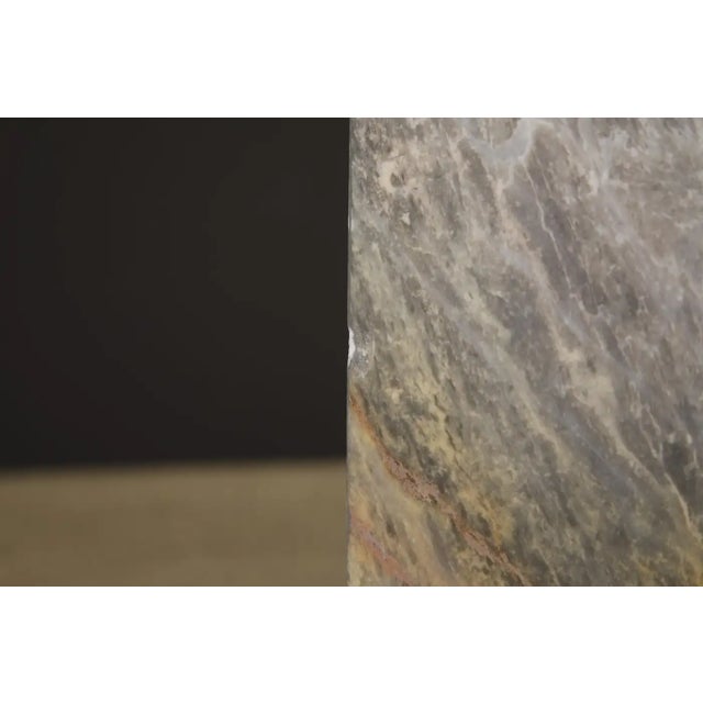 1980's Post-Modern Exotic Marble Column Pedestal For Sale - Image 11 of 14