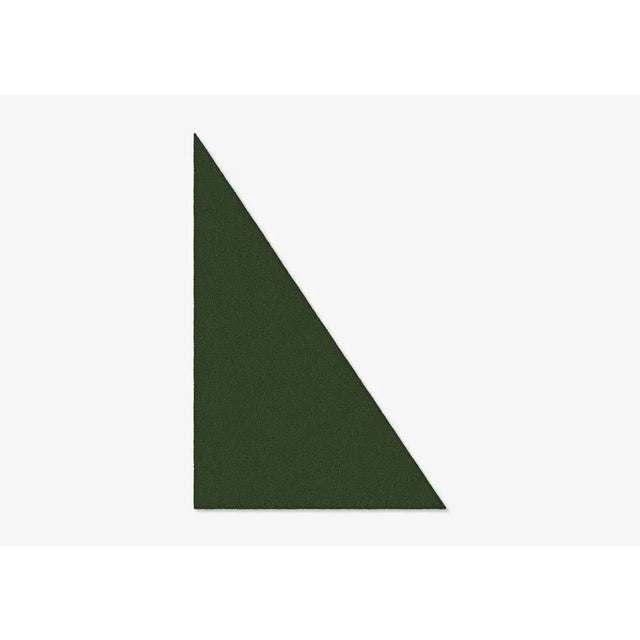 Contemporary Dark Green Triangle Plain Rug from Marqqa For Sale - Image 3 of 3