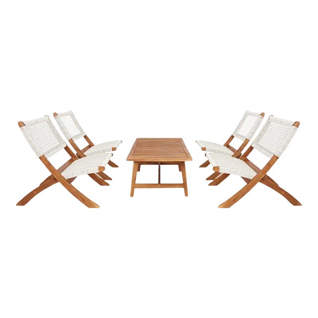 Blaze 5 Piece Living Set - Natural/White For Sale