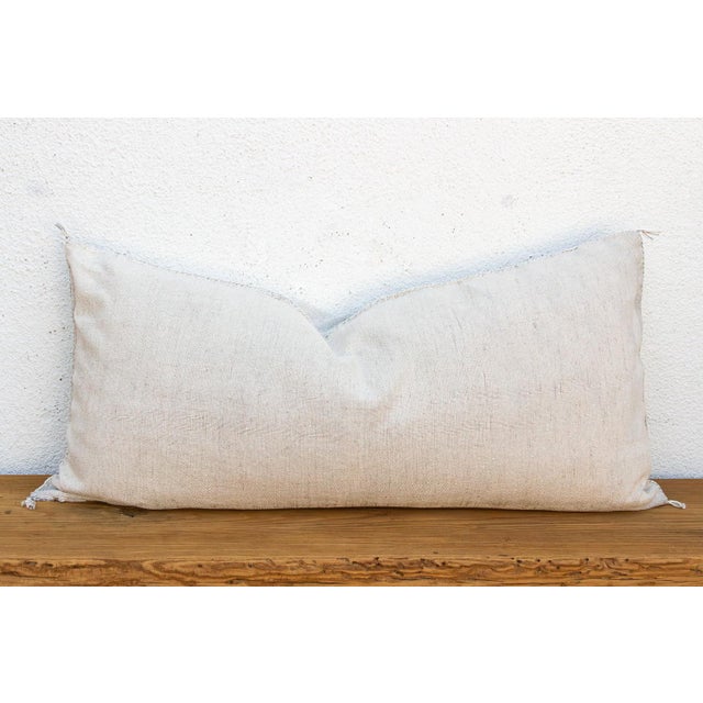 Textile Pale Dune Oversized Lumbar Moroccan Pillow For Sale - Image 7 of 8