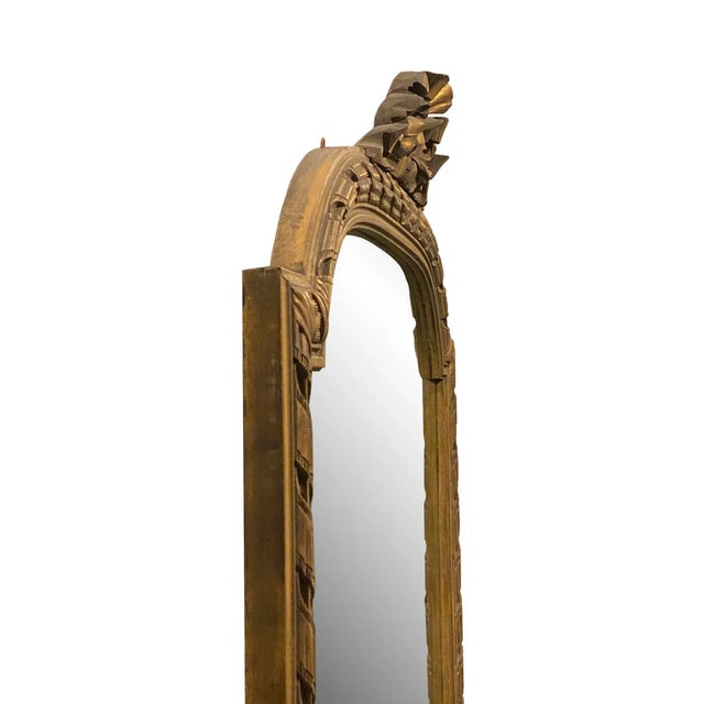 Wood Mid 20th Century Louis XVI Style Gilted Wood Mirror For Sale - Image 7 of 9