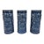 1970s Hollywood Regency Libbey Blue Ceramic Tiki Mugs - Set of 3 For Sale