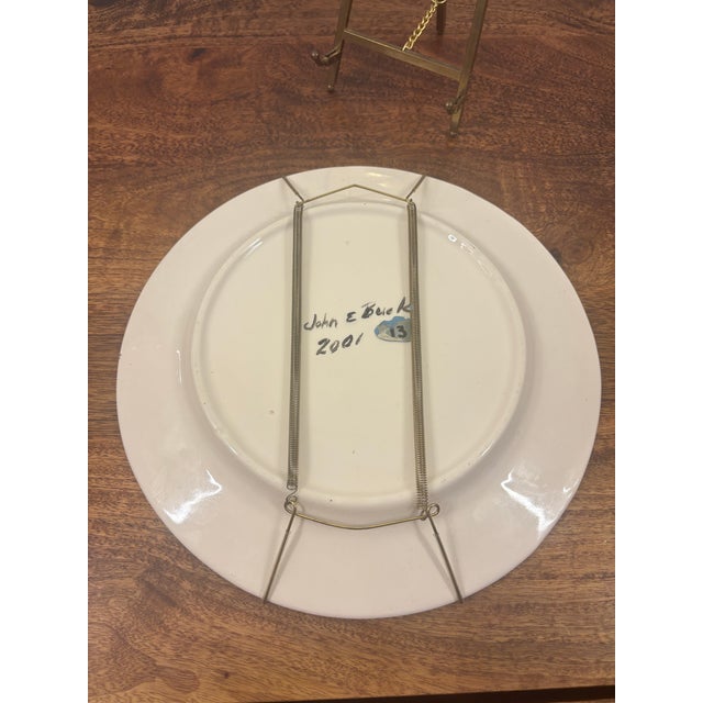 Ceramic 2001 John E. Buck Signed Original Tree of Life Ceramic Art Plate For Sale - Image 7 of 7