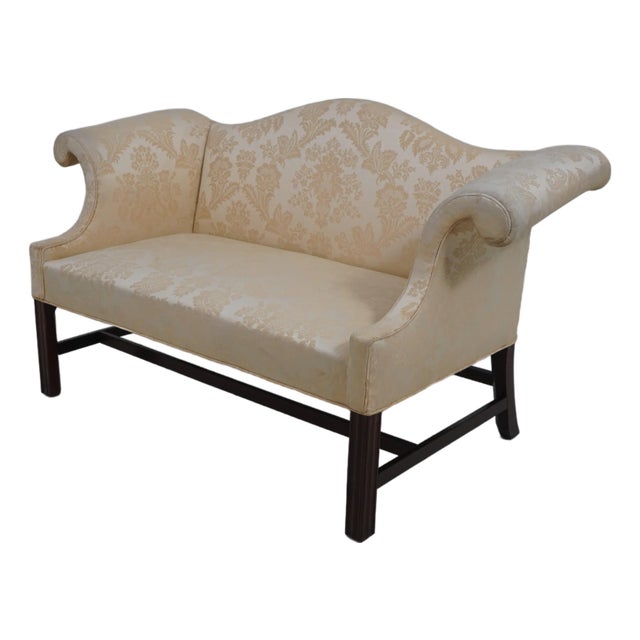 Frank Rhodes Bench Made Chippendale Mahogany Loveseat For Sale