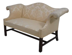 Frank Rhodes Bench Made Chippendale Mahogany Loveseat