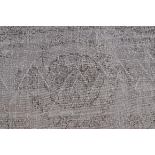 Vintage Distressed Turkish Area Rug, Monochromatic Grey and Charcoal Tones For Sale In Phoenix - Image 6 of 10