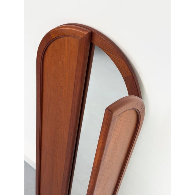 Brown Vintage Foldable Teak Mirror from Fakse Furniture, 1960s For Sale - Image 8 of 13