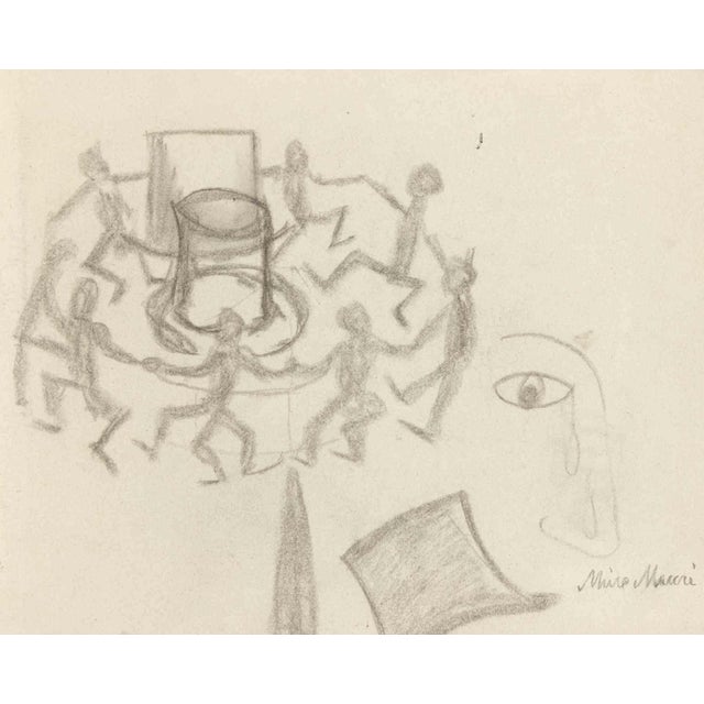 Mino Maccari, The Round Dance, 1936, Charcoal For Sale