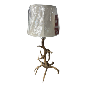 1970s Hand-Crafted Rustic Antler Table Lamp in Natural Finish, Lodge Style