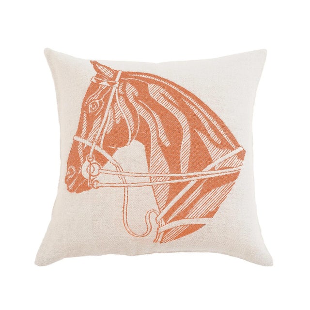 Contemporary Horse Head Mandarina Alpaca Pillow - Left-Facing For Sale - Image 3 of 3