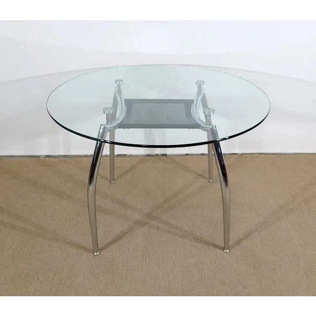 Vintage Chrome and Glass Metal Table, 1970s For Sale - Image 14 of 14
