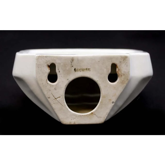 White Vintage European Samaritaine White Ceramic Soap Dish For Sale - Image 8 of 9