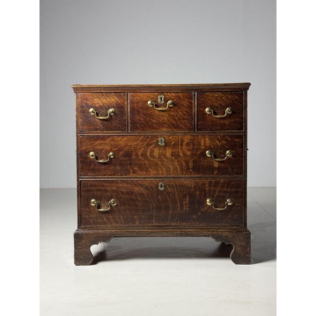 English chest of drawers/commode. Made of oak. Late 18th century. The three drawers at the top are very unusual. Normally,...