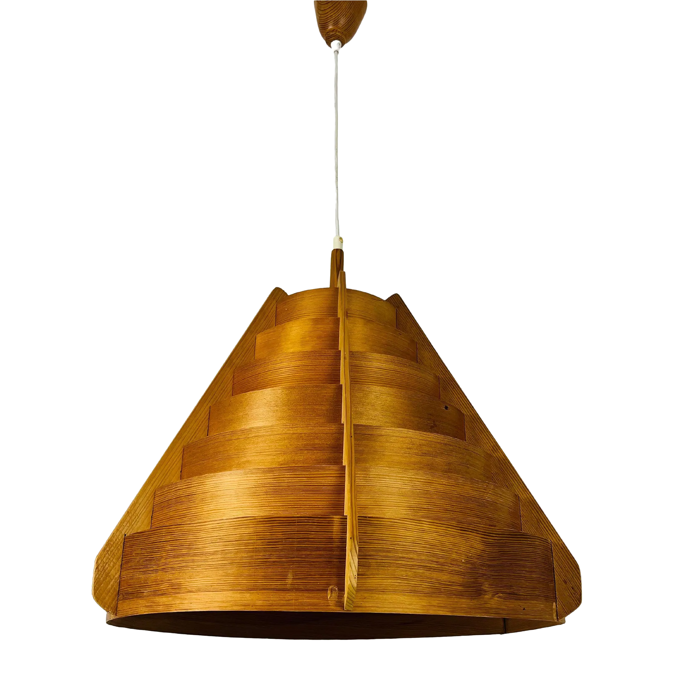 Mid-Century Wooden Pendant Lamp by Hans-Agne Jakobsson, Sweden