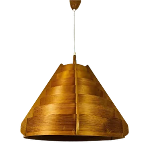 Mid-Century Wooden Pendant Lamp by Hans-Agne Jakobsson, Sweden, 1960s