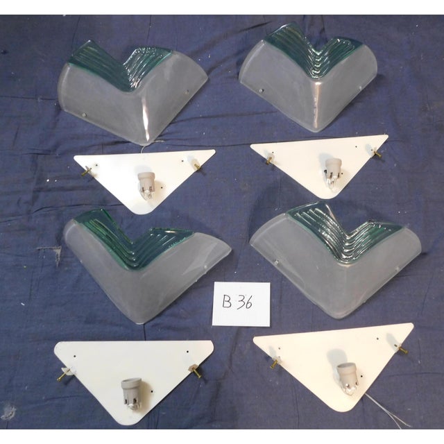 Green 1960s Triangular Murano Sconces, a Pair For Sale - Image 8 of 8