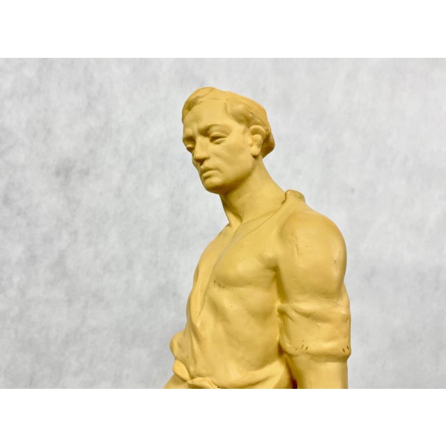 Large Socialist Realist Style Ceramic Sculpture of Sower, Czechoslovakia, Late 1940s For Sale - Image 10 of 14