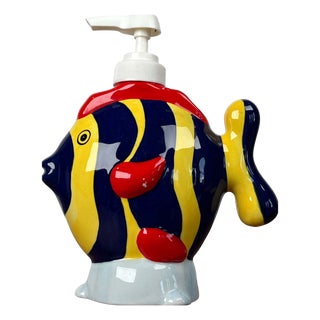 Postmodern Ceramic Fish Soap Pump Dispenser from Allure, 1999, 1990s For Sale