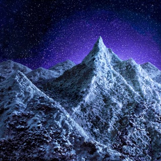 Snowy Mountain Range by Stephen Dorsett | Acrylic Art of a textured snowy mountain landscape For Sale