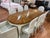 French Provincial Late 20th Century French Provincial Oval Dining Table With 8 Chairs – Cream Painted Base & Figured Wood Top For Sale - Image 3 of 12