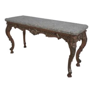 Maitland Smith Marble Top Brass Mounted Console Table