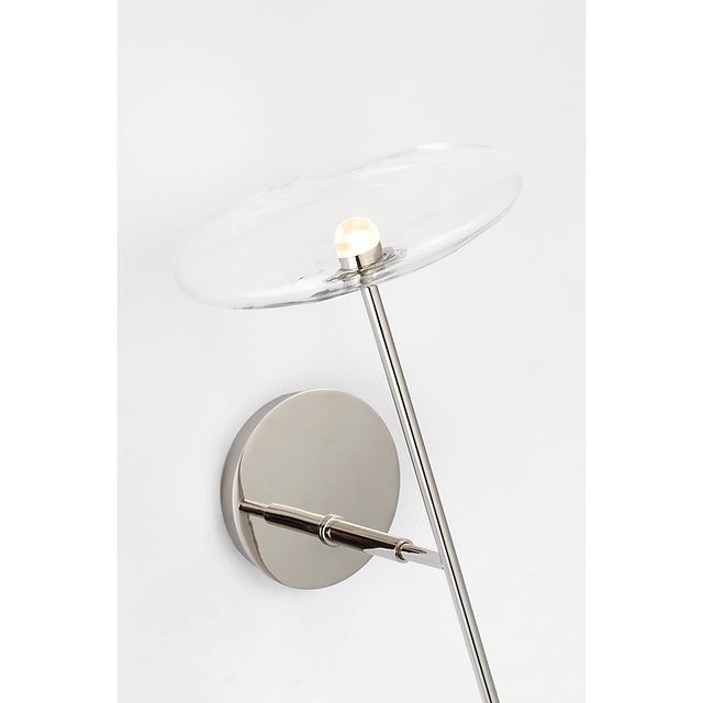 Modern Ian K. Fowler for Visual Comfort Signature Calvino Large Tail Sconce in Polished Nickel with Clear Glass For Sale - Image 3 of 5