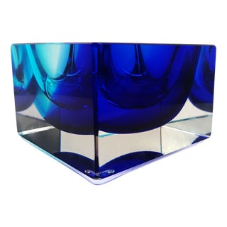 Vintage Square Ashtray in Murano Glass by Flavio Poli for Seguso, 1970s For Sale