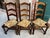 Vintage French Dining Chairs Set 6 Oak Barley Twist Rush Seat Ladder Back For Sale - Image 18 of 18