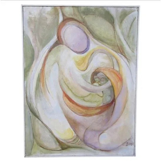Textile Abstract Swirling Figure Painting For Sale - Image 7 of 7