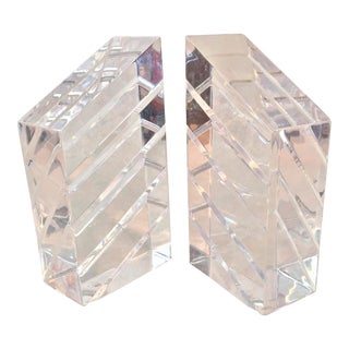 Vintage Astrolite Herb & Ritts Lucite Bookends - a Pair For Sale