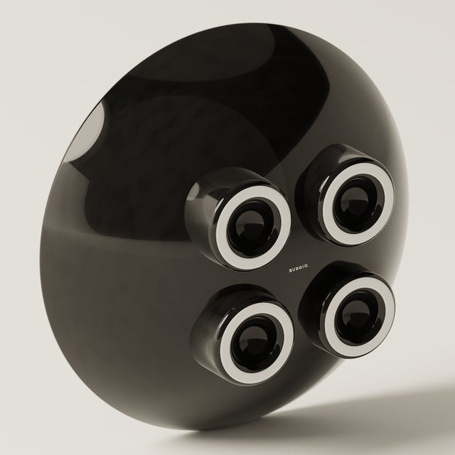 Mid-Century Modern Fruuuuit Super Glossy Black Fruit Bowl by Burgio. For Sale - Image 3 of 4