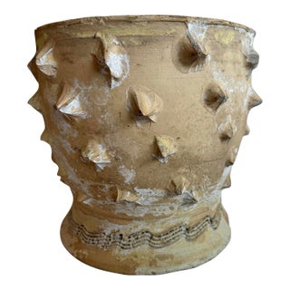 Vintage Mid Century Brutalist Folk Art Pinch Pot Planter in the Sytle of Dexter Pottery For Sale