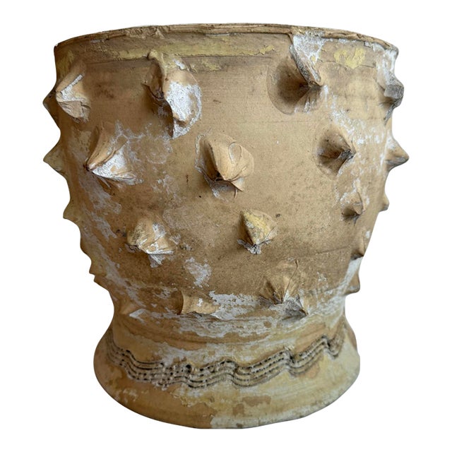 Vintage Mid Century Brutalist Folk Art Pinch Pot Planter in the Sytle of Dexter Pottery For Sale