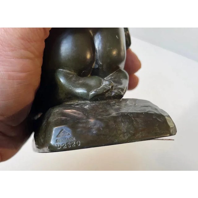 Art Deco Sculpture of Boy with Teddy Bear by Just Andersen & E. Borch, 1940s For Sale - Image 6 of 10